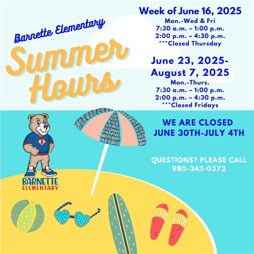 Barnette Summer Hours